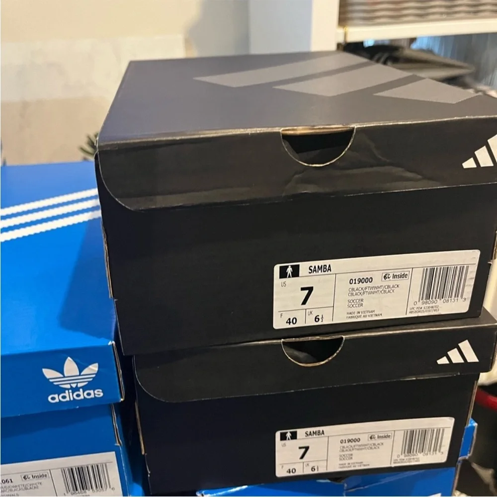adidas Samba Leather Black Gum Sole